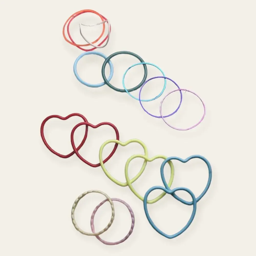 Vintage 1980s 80s Plastic Heart Bangles & Mixed Bracelets Lot